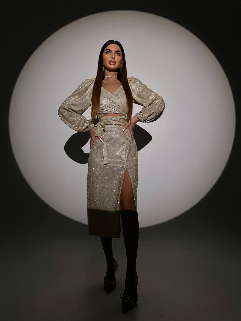 Сяючий комплект: топ  + спідниця  | PUSHKA SHOP