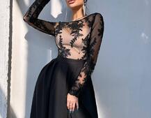 Сукня максі з мереживом  | PUSHKA SHOP