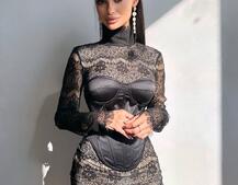 Комплект: мереживна сукня міні + корсет  | PUSHKA SHOP