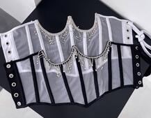 Корсет на кісточках зі шнурівкою, декорований бахромою зі страз | PUSHKA SHOP