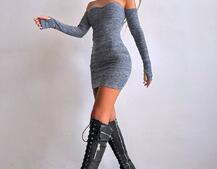 Трикотажна сукня міні з чашечками  | PUSHKA SHOP