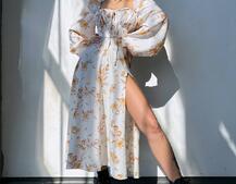 Сукня міді з квітковим принтом  | PUSHKA SHOP