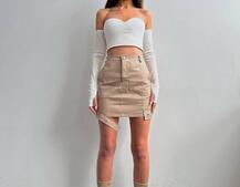 Комплект: коттонова  спідниця + топ з філіжанками  | PUSHKA SHOP