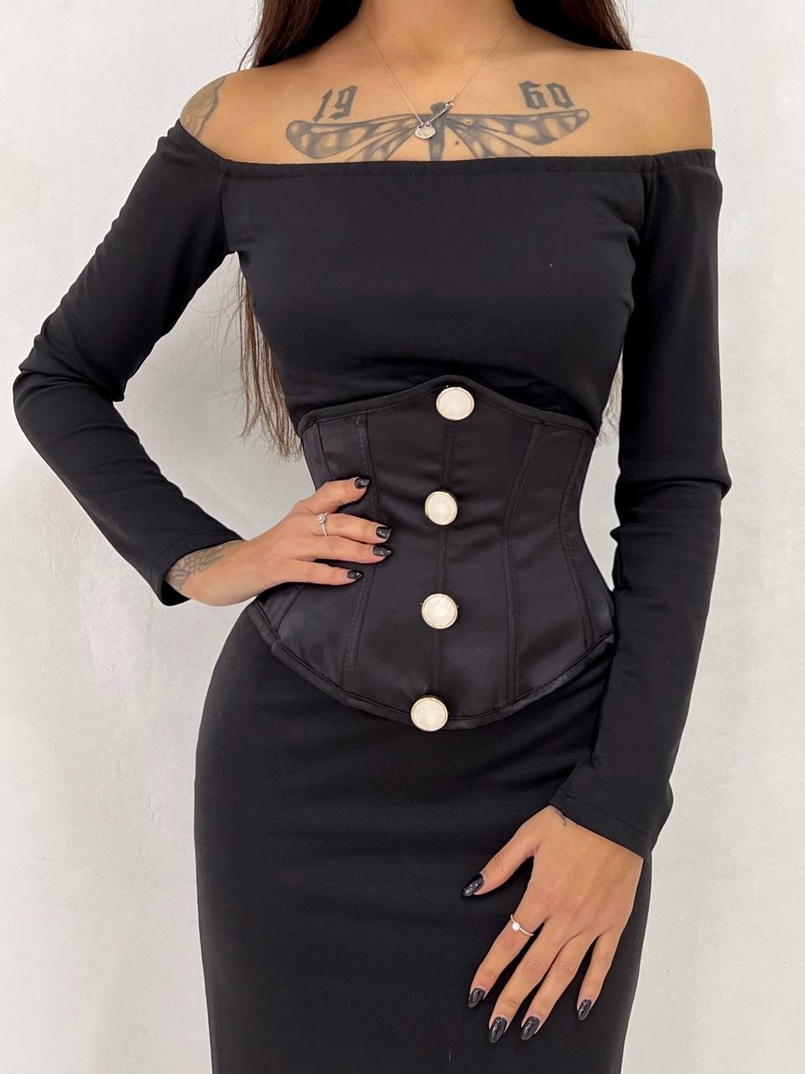 Сукня міді  + атласний корсет Сукня міді  + атласний корсет | PUSHKA SHOP