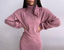 Костюм із теплого трикотажу-рубчика: светр + спідниця Костюм із теплого трикотажу-рубчика: светр + спідниця | PUSHKA SHOP