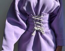 Тепле затишне худі over-size на флісі + корсет на шнурівці Можна носити з корсетом та без | PUSHKA SHOP