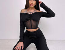 Комплект : штани кльош і топ з елементами корсету  | PUSHKA SHOP