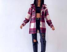 Кашемировая рубашка в клетку с капюшоном Кашемировая рубашка в клетку с капюшоном | PUSHKA SHOP