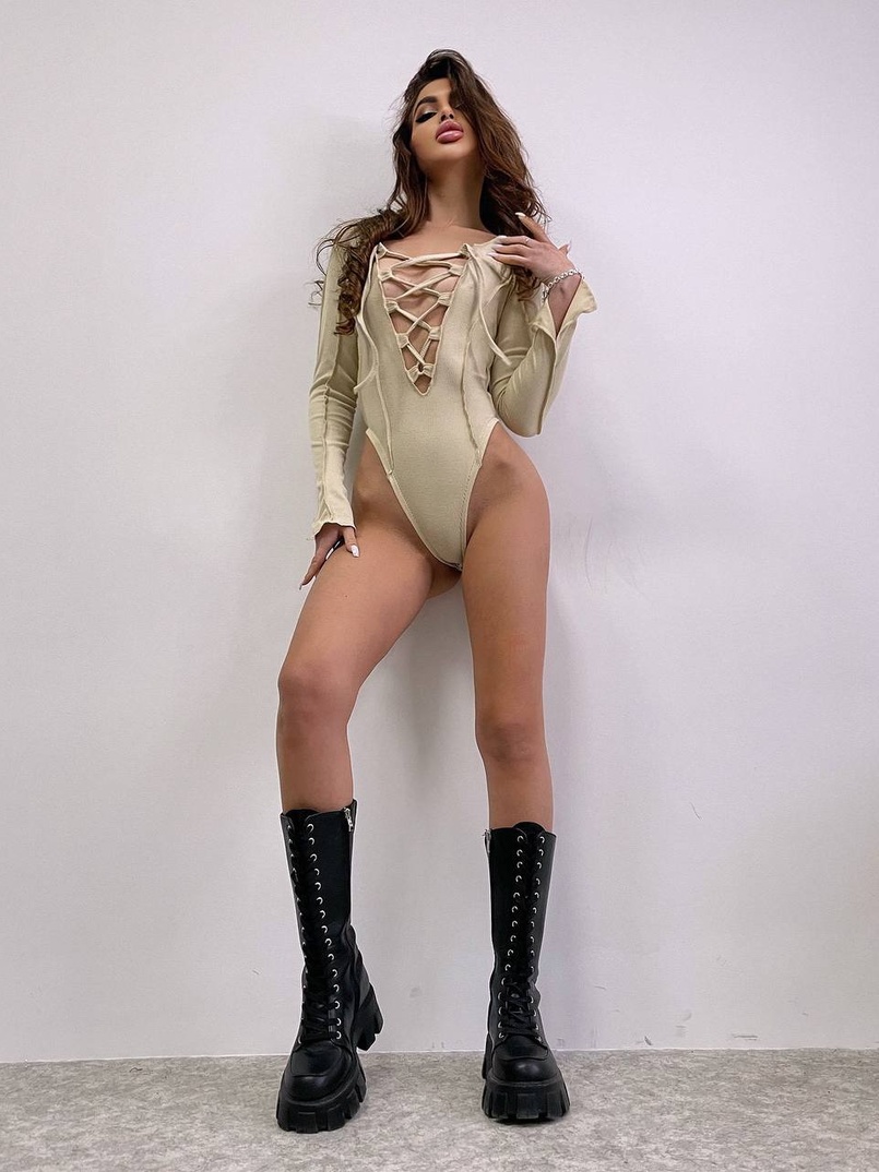 Трикотажне боді зі шнурівкою | PUSHKA SHOP