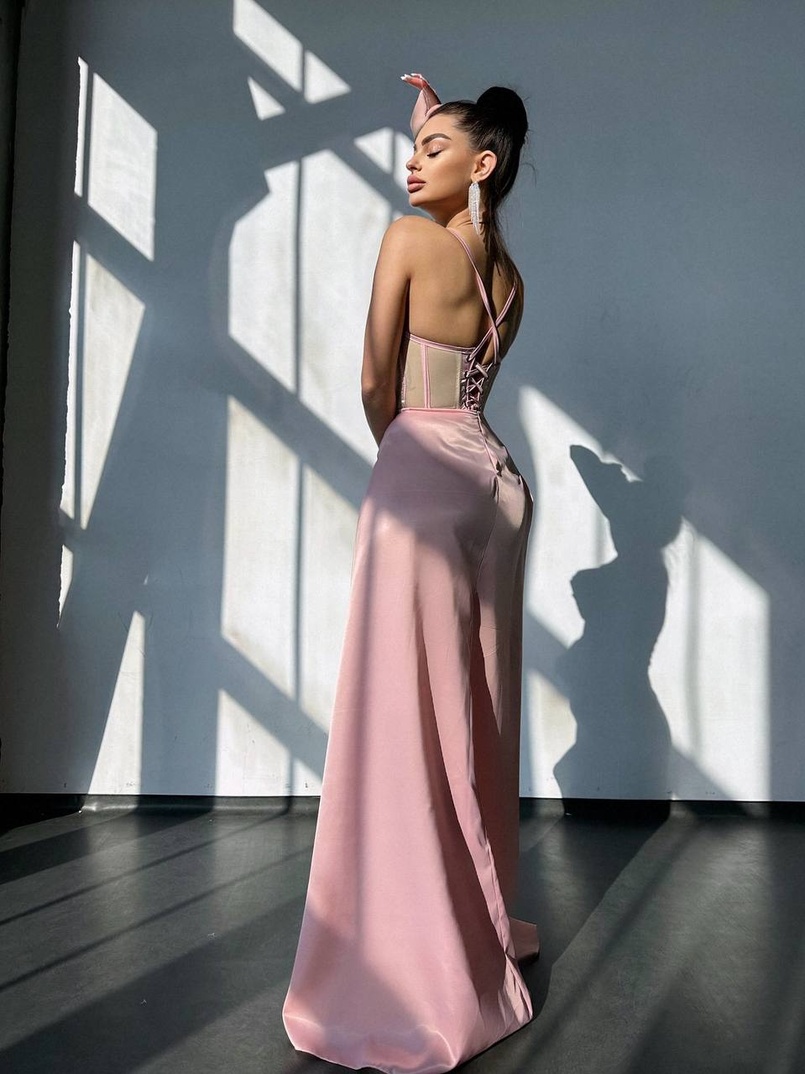 Комплект: корсет, декорований стразами + спідниця максі з драпіруванням  | PUSHKA SHOP