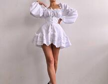 Сукня з воланами на ґудзиках  Сукня з воланами на ґудзиках  | PUSHKA SHOP