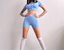 Комплект: топ на ґудзиках + велосипедки | PUSHKA SHOP