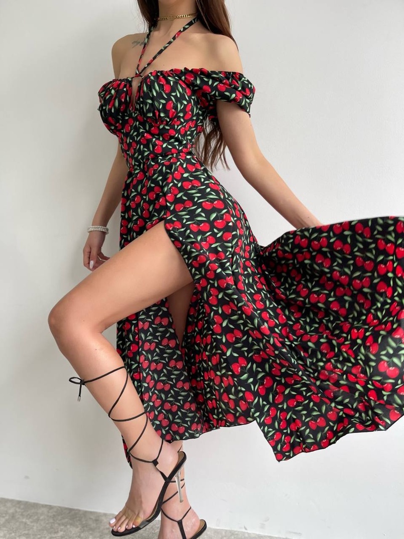 Сукня- міді  з принтом  Сукня- міді  з принтом  | PUSHKA SHOP