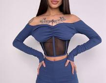 Комплект : штани кльош і топ з елементами корсету  | PUSHKA SHOP