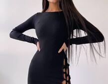 Трикотажное платье по фигуре  со шнуровкой  | PUSHKA SHOP