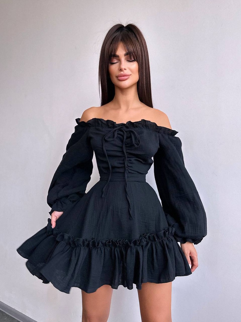 Муслінова сукня з рюшами   | PUSHKA SHOP