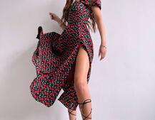 Сукня- міді  з принтом  Сукня- міді  з принтом  | PUSHKA SHOP