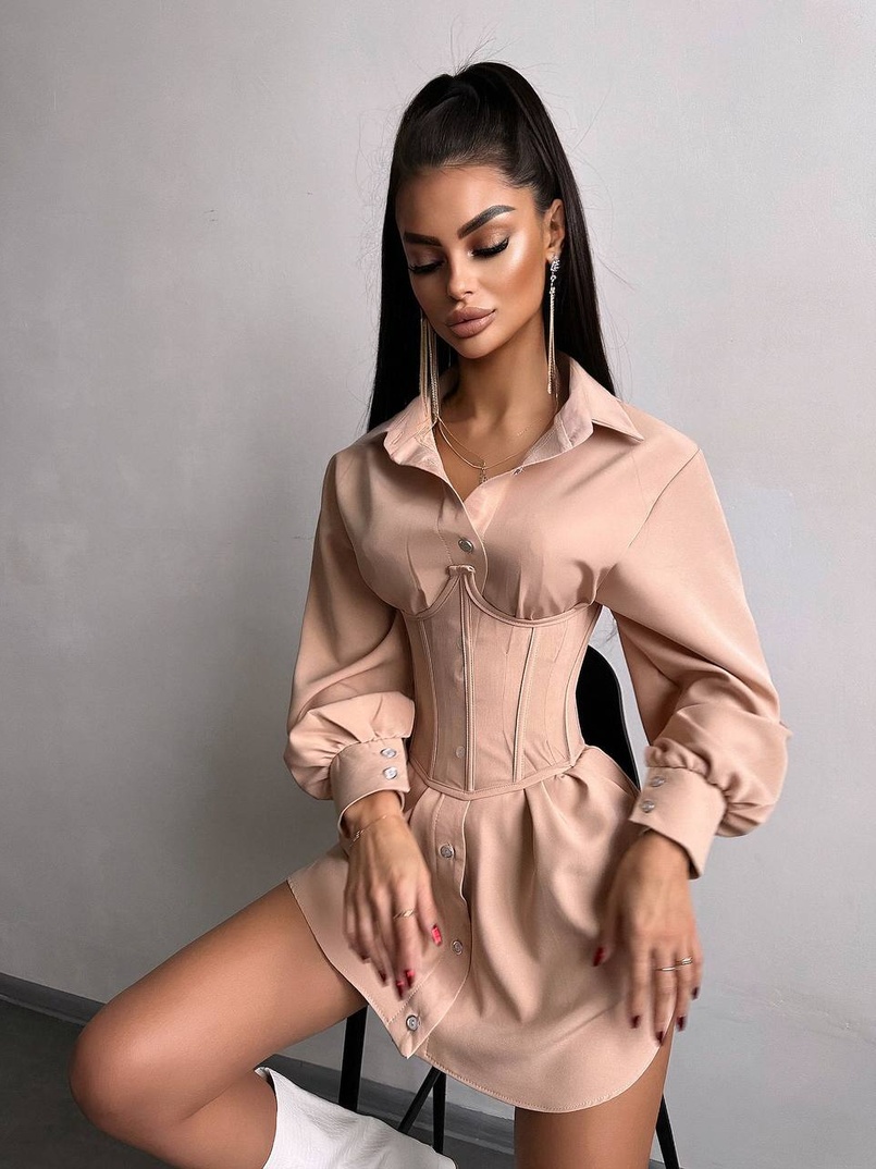 Приталена сорочка + корсет Приталена сорочка + корсет | PUSHKA SHOP