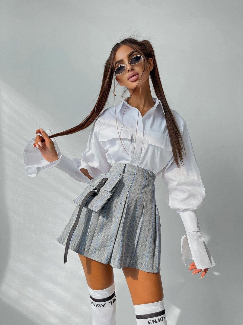 Юбка в складку с отстегивающимся карманом  Юбка в складку с отстегивающимся карманом  | PUSHKA SHOP