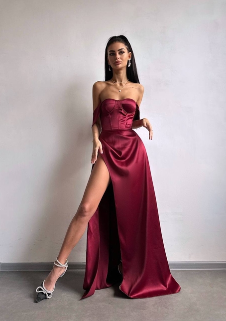 Атласний комплект: корсет бюстʼє + спідниця максі  | PUSHKA SHOP