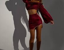 Атласний комплект, декорований стразами Ручна робота, прикраса пришита  | PUSHKA SHOP