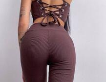 Трикотажный комплект: корсетный топ на косточках + леггинсы | PUSHKA SHOP