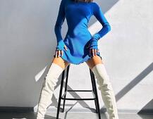 Трикотажна сукня міні  зі шнурівкою на спинці    | PUSHKA SHOP