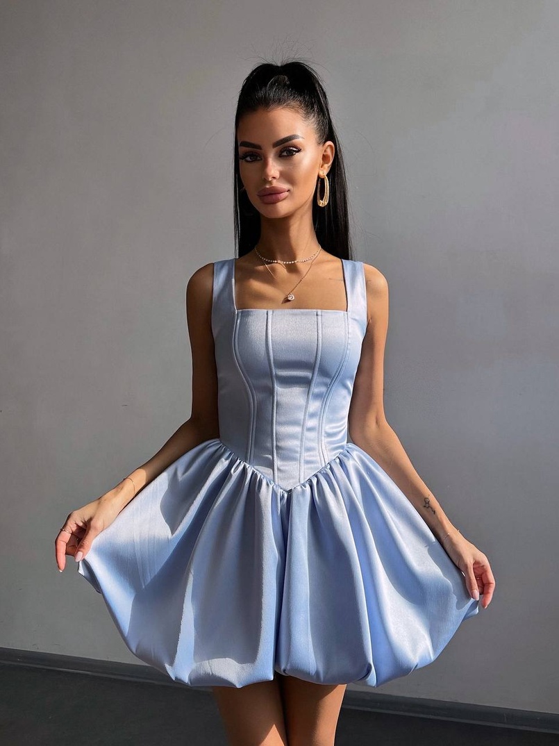 Атласна корсетна сукня міні  | PUSHKA SHOP