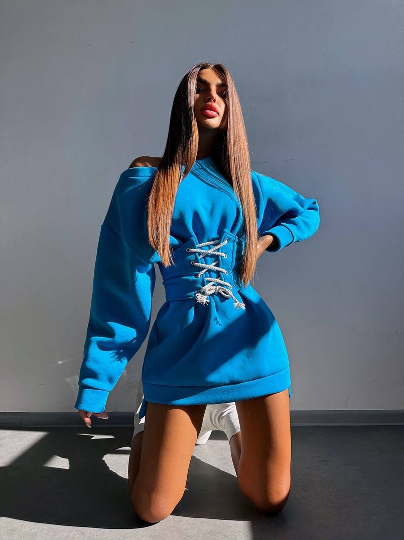 Тепле затишне худі over-size на флісі + корсет на шнурівці Можна носити з корсетом та без | PUSHKA SHOP