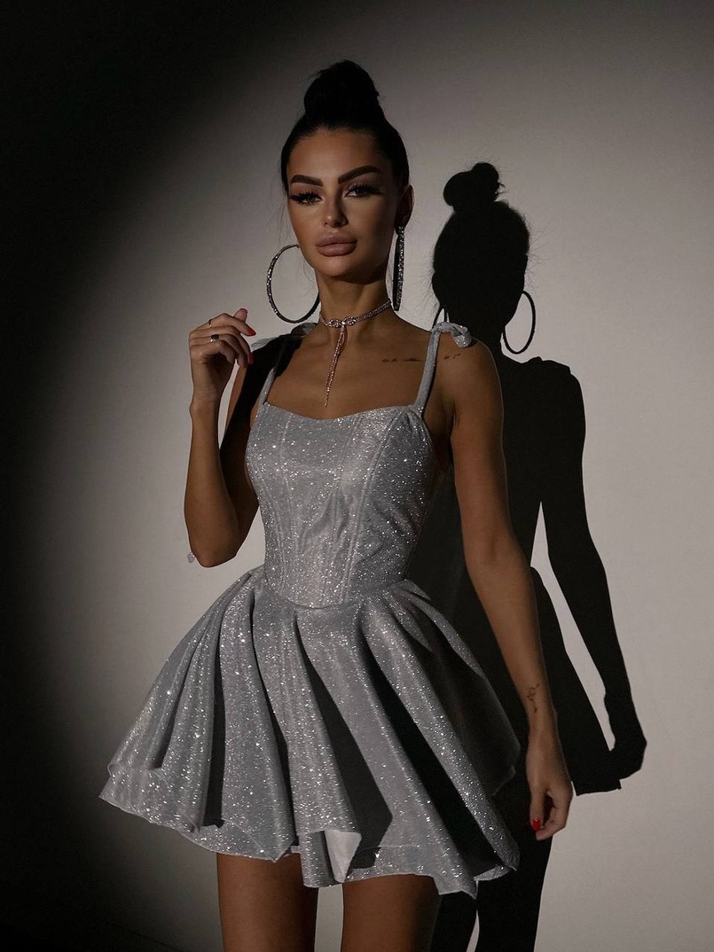 Блискуча корсетна сукня з пишною подвійною спідницею | PUSHKA SHOP