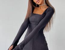 Платье-мини с квадратным вырезом  Платье-мини с квадратным вырезом  | PUSHKA SHOP