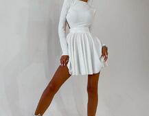 Приталенное трикотажное платье с открытой спинкой  | PUSHKA SHOP