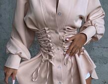 Сукня-сорочка зі шнурівкою | PUSHKA SHOP