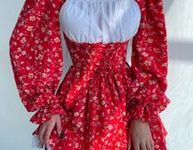 Квіткова сукня,декорована мереживом. | PUSHKA SHOP