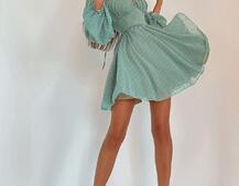 Шифоновое платье с завязками на груди Шифоновое платье с завязками на груди | PUSHKA SHOP