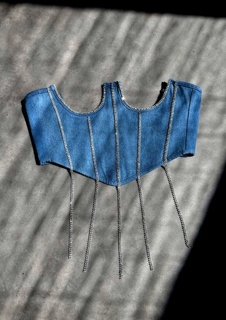 корсет декорований камінцями  Ручна робота | PUSHKA SHOP