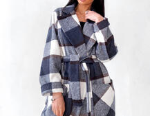 Кашемировое пальто в клетку на подкладке Кашемировое пальто в клетку на подкладке | PUSHKA SHOP