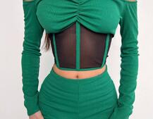 Комплект : штани кльош і топ з елементами корсету  | PUSHKA SHOP