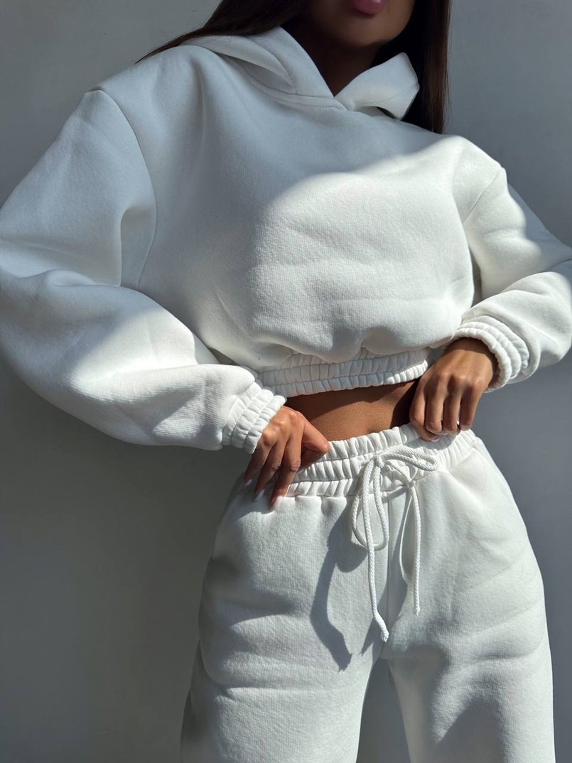 Базовий костюм на флісі з об'ємними капюшоном | PUSHKA SHOP