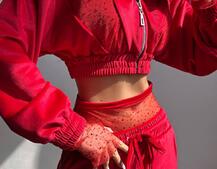 Велюровий комплект декорований стразами( бомбер+ рукавички+ штани + трусики) | PUSHKA SHOP