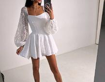 Мереживна сукня з корсетним верхом та пишною подвійною спідницею  | PUSHKA SHOP