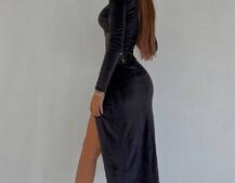 Оксамитова сукня міді з розрізом + атласний корсет Оксамитова сукня міді з розрізом + атласний корсет | PUSHKA SHOP