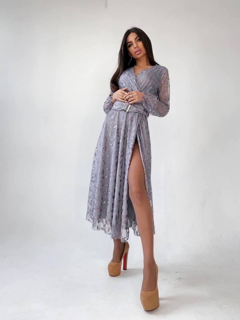 Платье миди с блестками Платье миди с блестками | PUSHKA SHOP