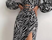 Комплект: топ із зав'язками на талії + спідниця міді з розрізом | PUSHKA SHOP