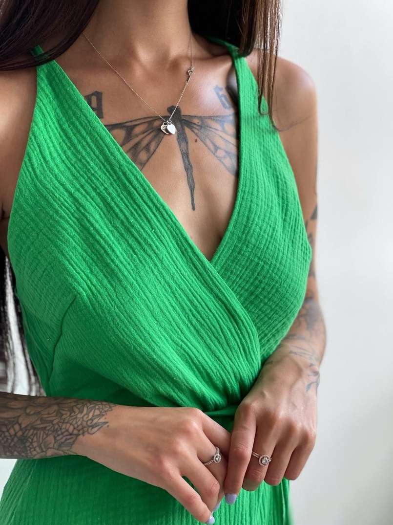 Муслиновое платье с запахом Муслиновое платье с запахом | PUSHKA SHOP