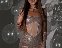 Блискуча корсетна сукня міні Блискуча корсетна сукня міні | PUSHKA SHOP