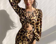 Платье мини в леопардовый принт  | PUSHKA SHOP