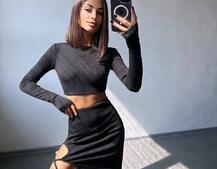 Комплект: топ + спідниця із зав‘язками на ніжку Комплект: топ + спідниця із зав‘язками на ніжку | PUSHKA SHOP