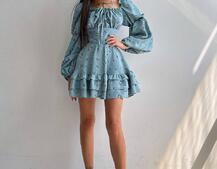 Квіткова сукня з воланами та шнуровкою по спинці Квіткова сукня з воланами та шнуровкою по спинці | PUSHKA SHOP