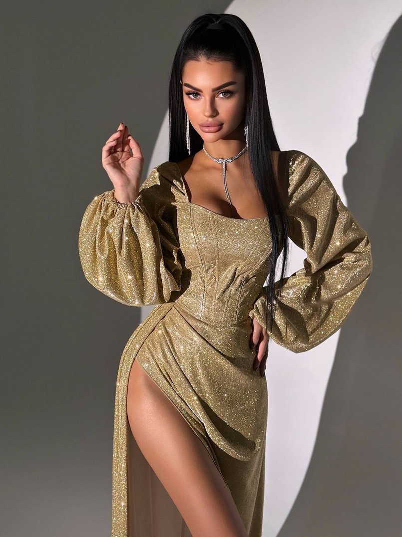 Сяючий комплект: корсет + спідниця  максі з драпіруванням | PUSHKA SHOP